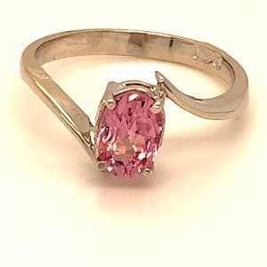 Pink Tajik Spinel 1.25ct Solid 18K White Gold Ring